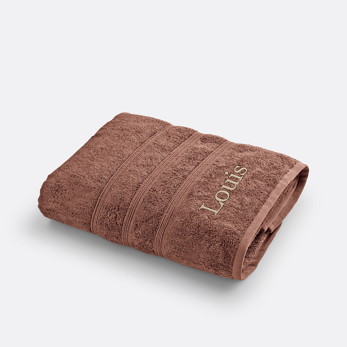 Drap de bain personnalisé coton bio, Ismo cacao boisé, LA REDOUTE INTERIEURS