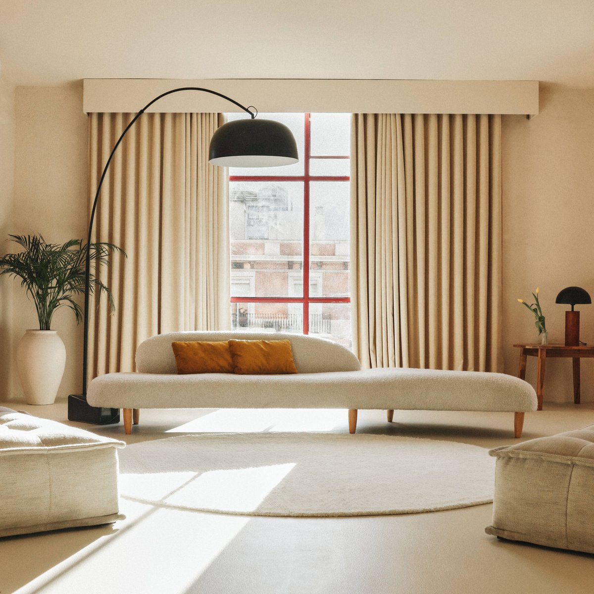 Tapis rond en laine Silhouettes naturel, LORENA CANALS