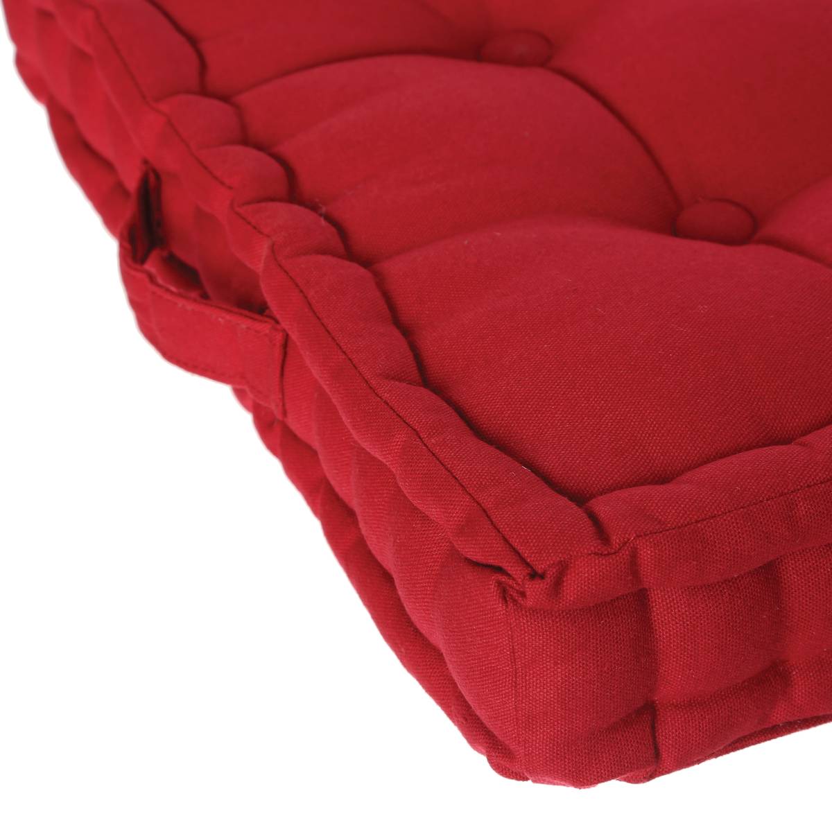 Coussin de sol en coton ANJALI rouge, ATMOSPHERA