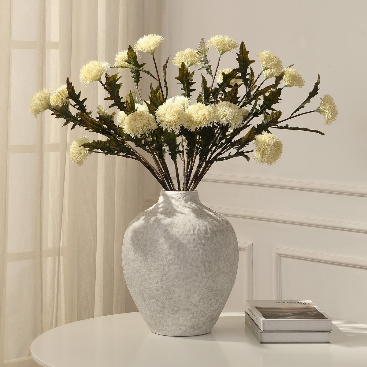 Tige de chardon artificielle H78 LES ESSENTIELS blanc, SIA
