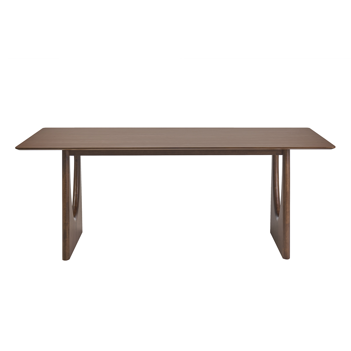 Table à manger design rectangulaire en bois foncé noyer L200 cm KUALA couleur unique, MILIBOO