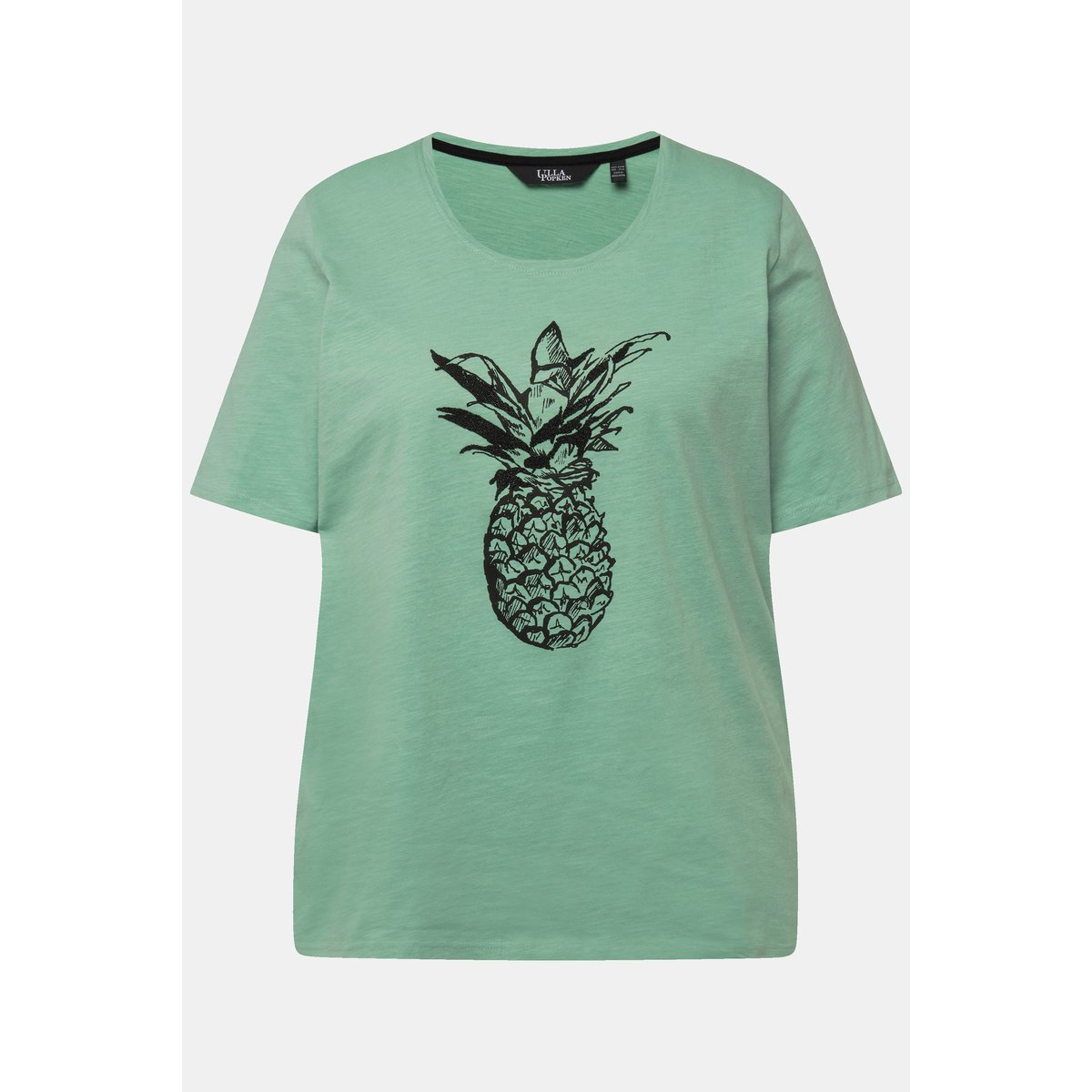 T-shirt à perles et motif ananas vert clair, ULLA POPKEN