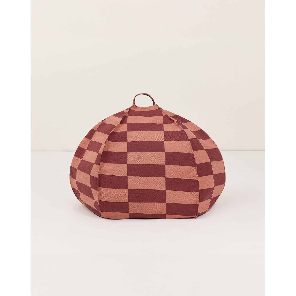 Pouf rond à rayures - taille enfant - VIBES maroon tiles, NOBODINOZ