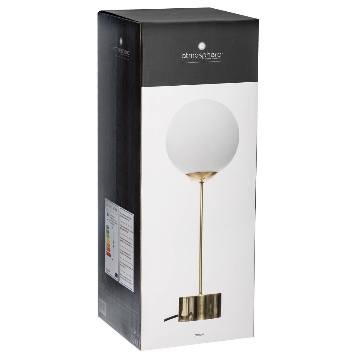 Lampe à poser verre DRIS doré, ATMOSPHERA