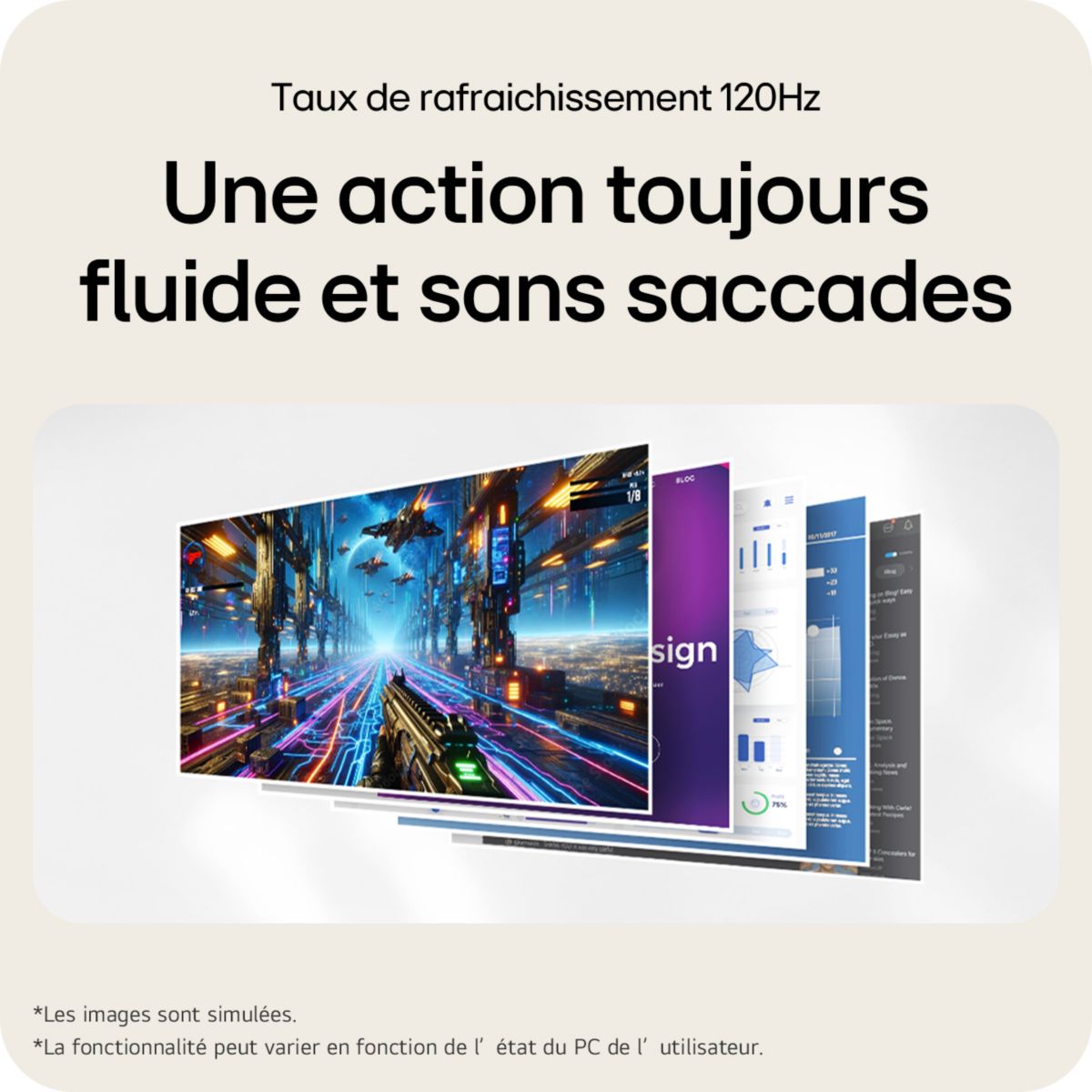 Ecran PC 27U411A-B.AEUQ 27'' IPS Full HD 120 Hz HDR10 couleur unique, LG