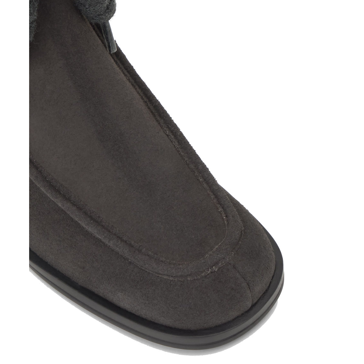 Bottines à talon bloc à lacets en cuir NARNIA gunmetal, CASTANER
