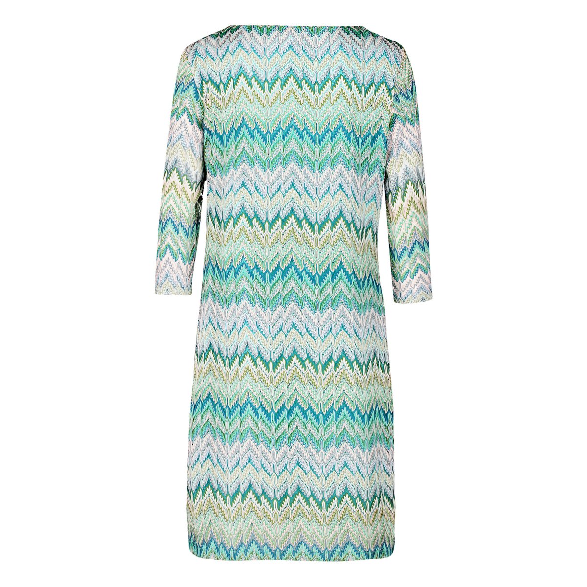Robe droite à manches 3/4 kaki/bleu, BETTY BARCLAY