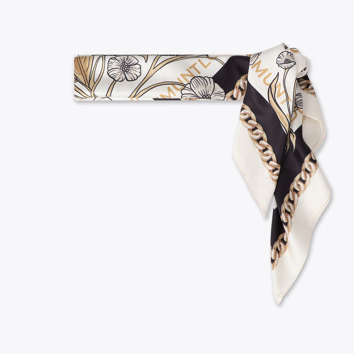 Foulard en polyester imprimé léopard fleuri LOLA CASADEMUNT beige, LOLA CASADEMUNT