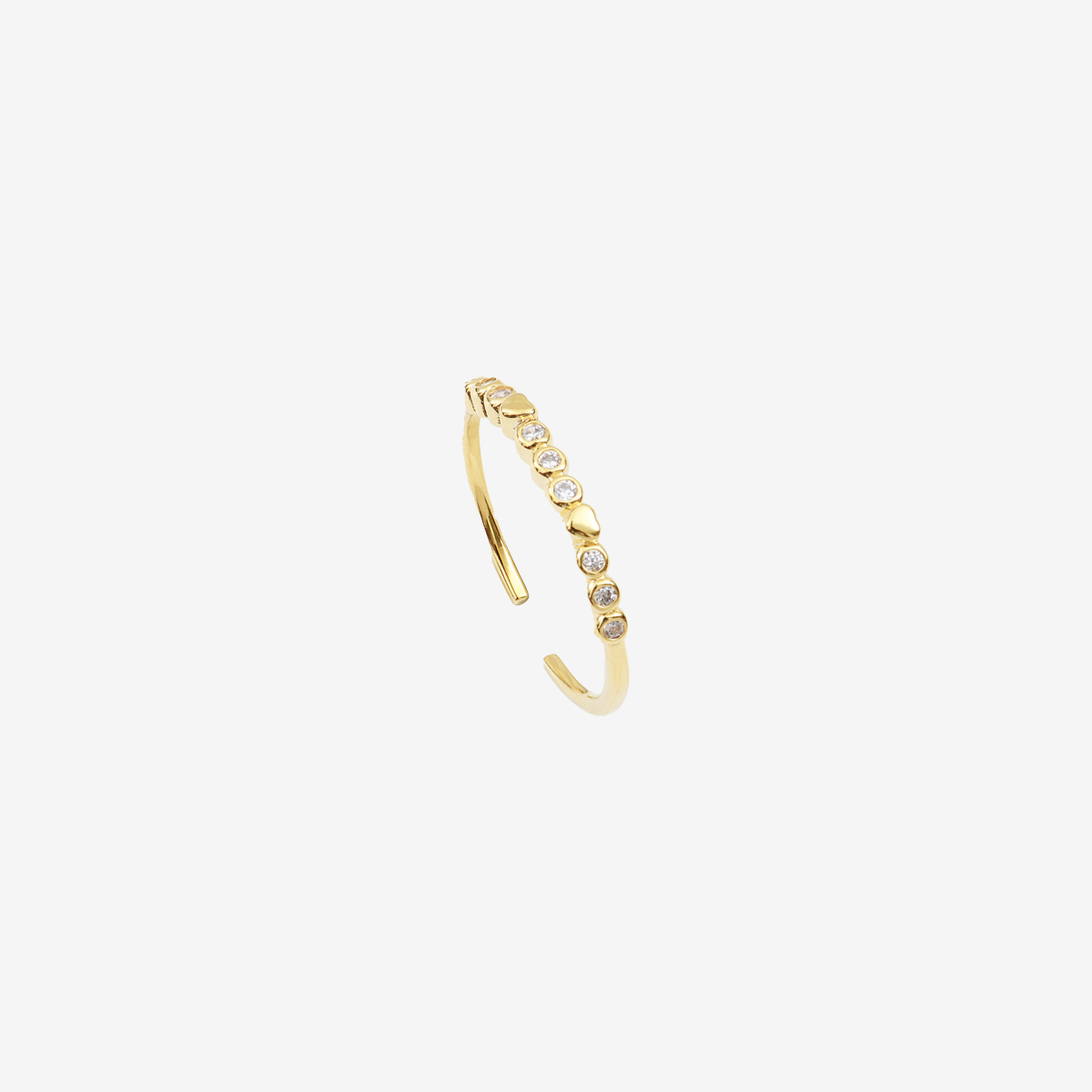 Bague plaquée or - cassie oxyde de zirconium blanc, CAROLINE NAJMAN