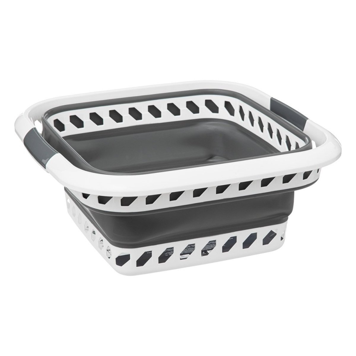 Panier à linge rétractable 40L gris, ATMOSPHERA