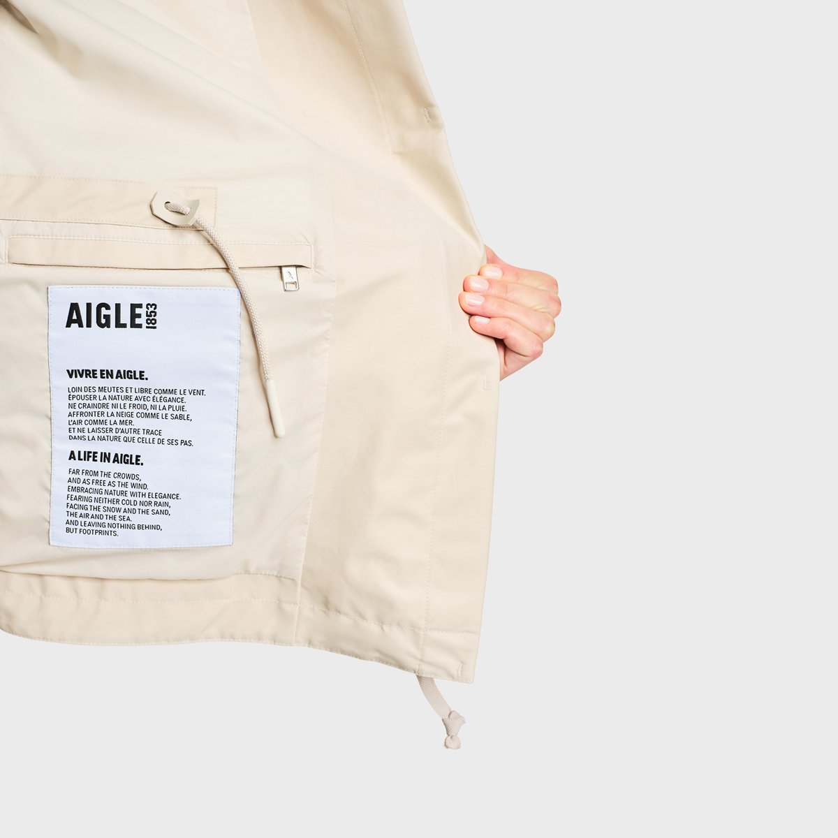 Parka fishtail à capuche RETROBLOOMA sable, AIGLE