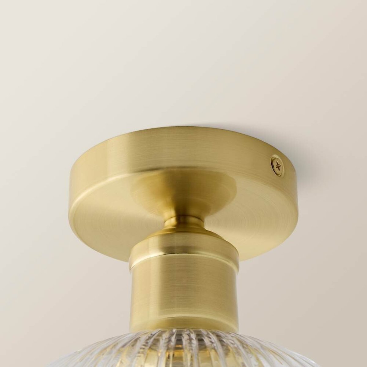 Maddy Flush Ceiling Light with Filament Bulb brushed gold, ÉDITÉ