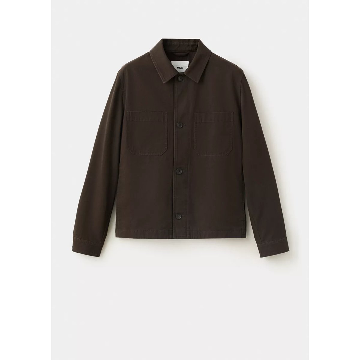 Surchemise 100 % coton poche marron, MANGO MAN