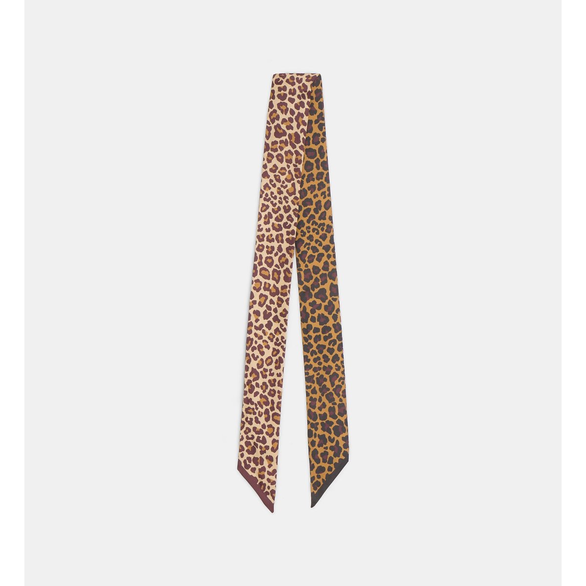 Echarpe fine fauve animalier en soie beige, GALERIES LAFAYETTE