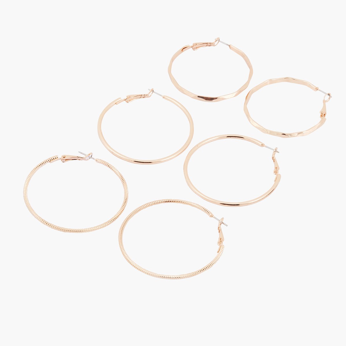 Set x3 paires de créoles dorées doré, BALABOOSTE