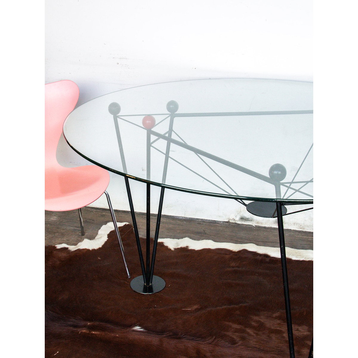 Table à manger en métal Karla N°60 - Bon état transparent, DEBONGOUT