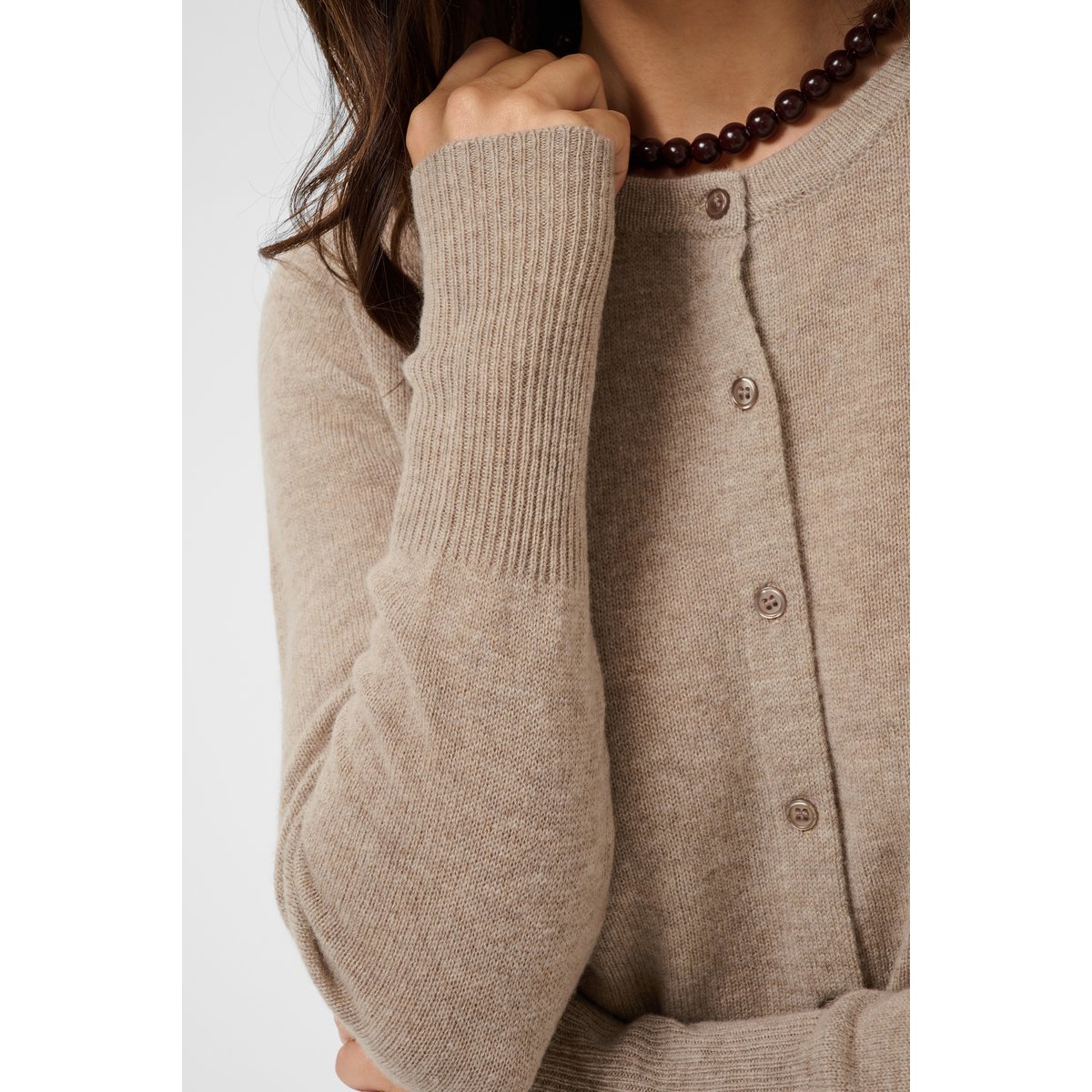 Cardigan à tricot beige beige melange, KAFFE