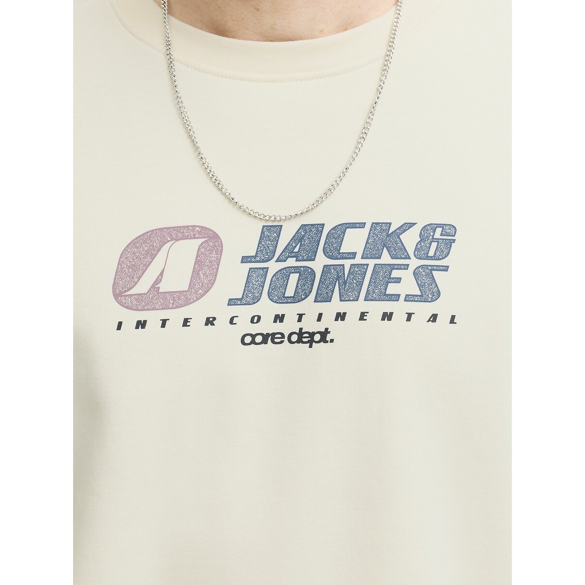 Sweat col rond ecru, JACK & JONES