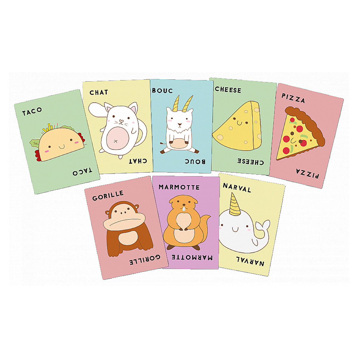Taco chat bouc cheese pizza le jeu de rapidite couleur unique, BLUE ORANGE