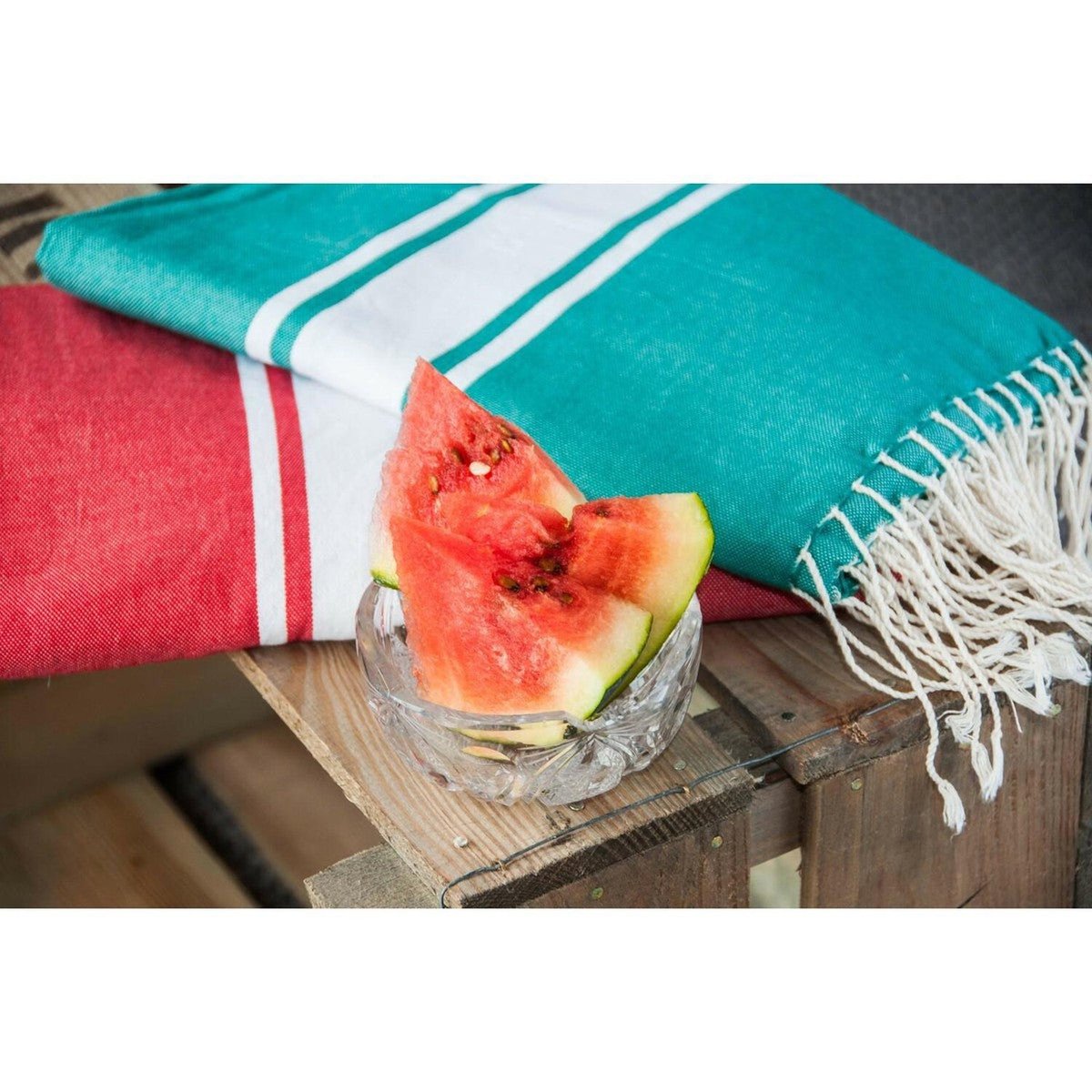 Fouta coton ST TROPEZ rouge, FEBRONIE