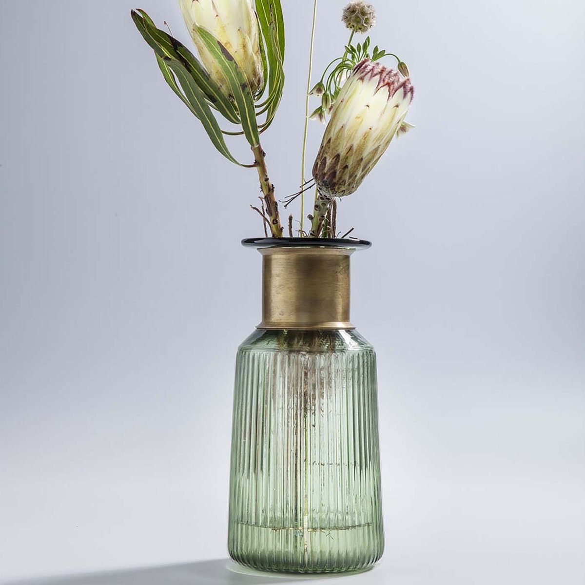Vase en verre texturé, BARFLY vert, KARE DESIGN