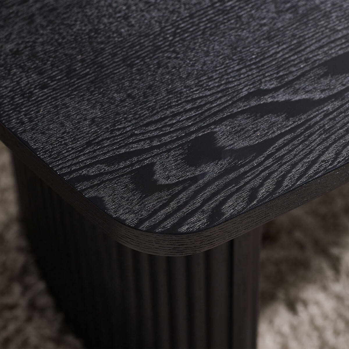 Lucien Fluted Wood Compact Coffee Table black, SO'HOME