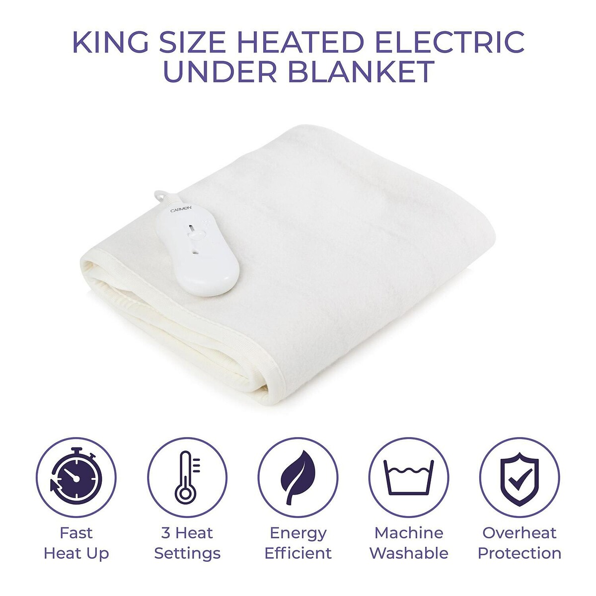 King Heated Under Blanket white, CARMEN