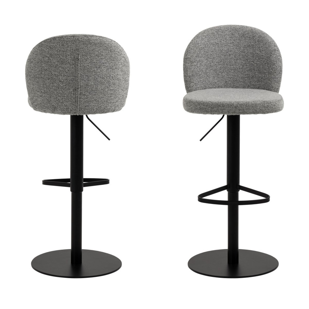 Tabouret de bar en tissu et métal H55-80cm- COLOBURA gris, DRAWER