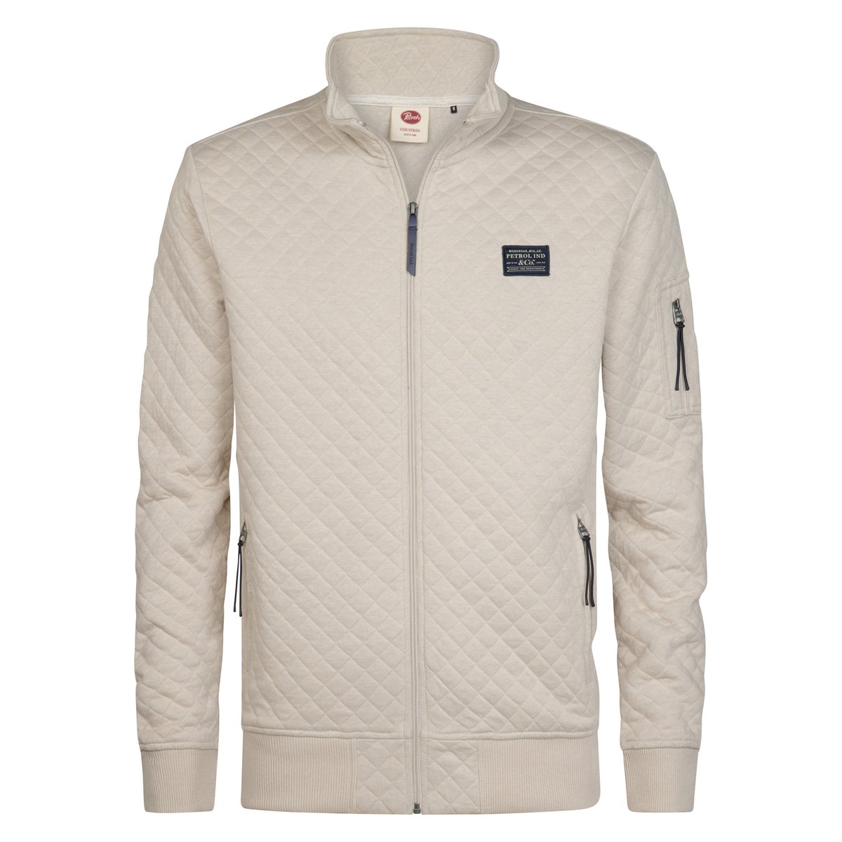 Pull zippé matelassé ironhall blanc antique white melee, PETROL INDUSTRIES
