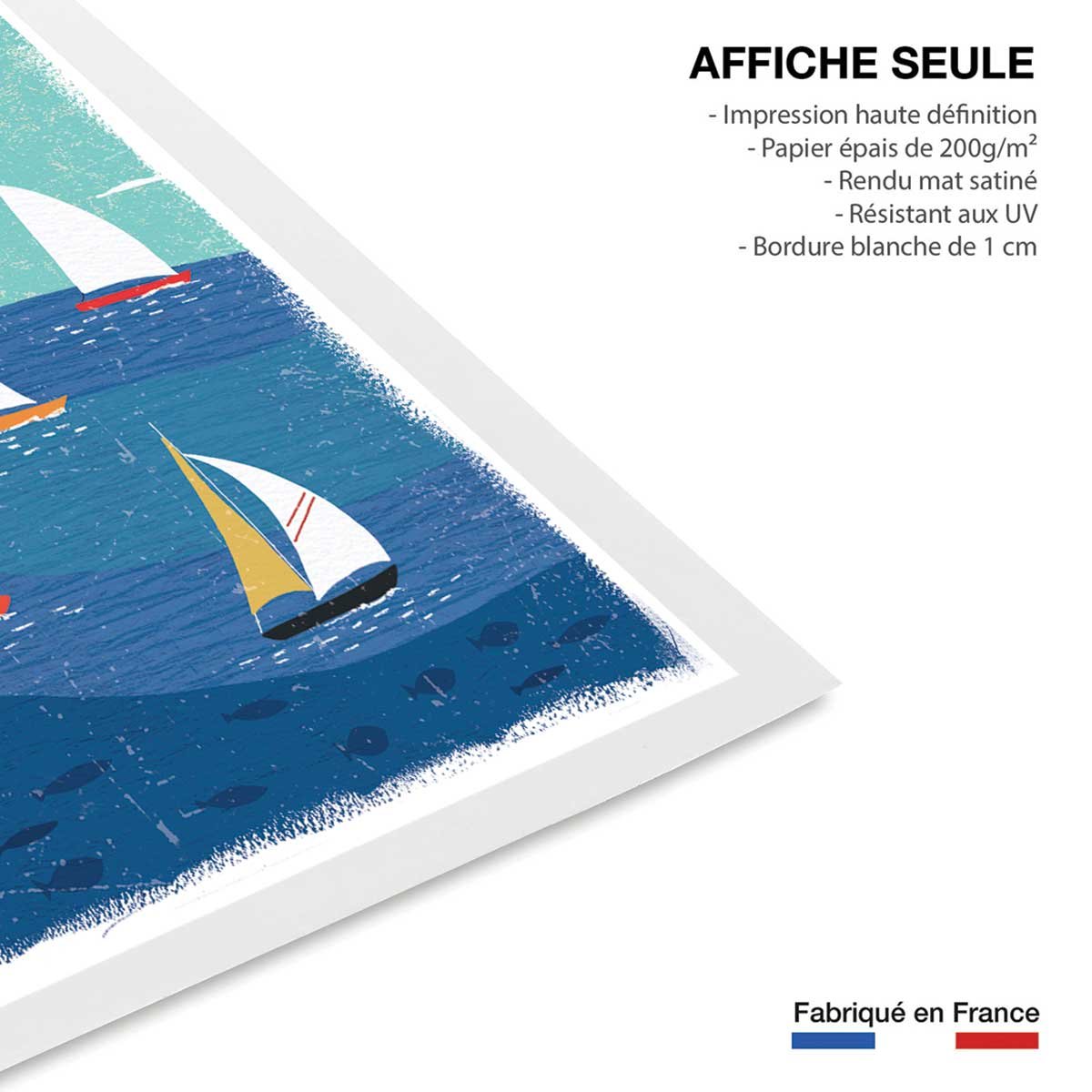 Affiche enfant baie en bretagne affiche seule, HEXOA