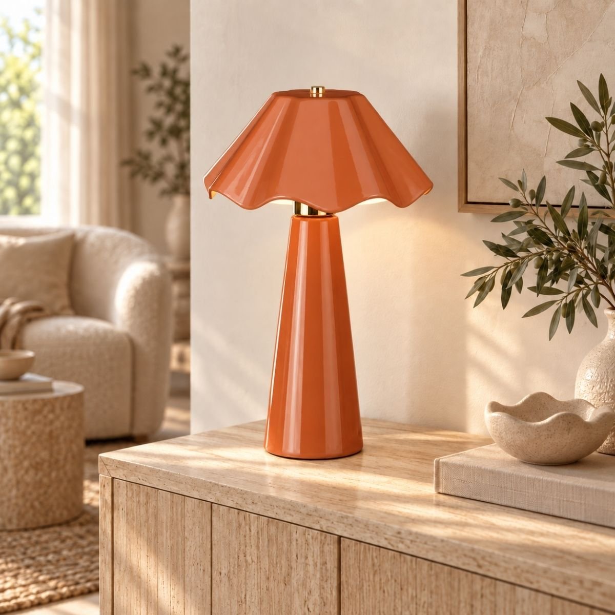 Lampe de table MEERA brun, MICA DECORATIONS