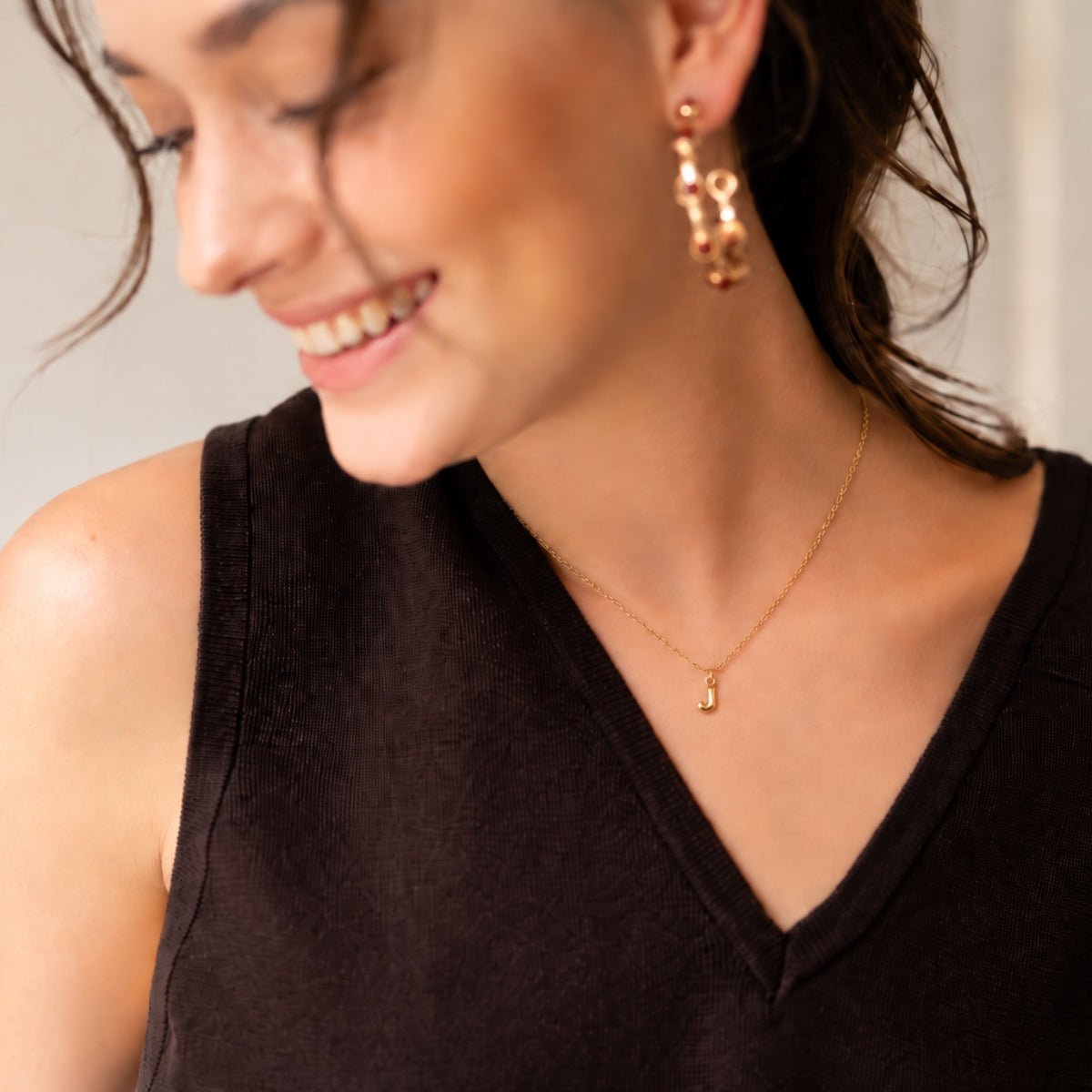Collier à pendentif lettre S acier inoxydable doré, BALABOOSTE