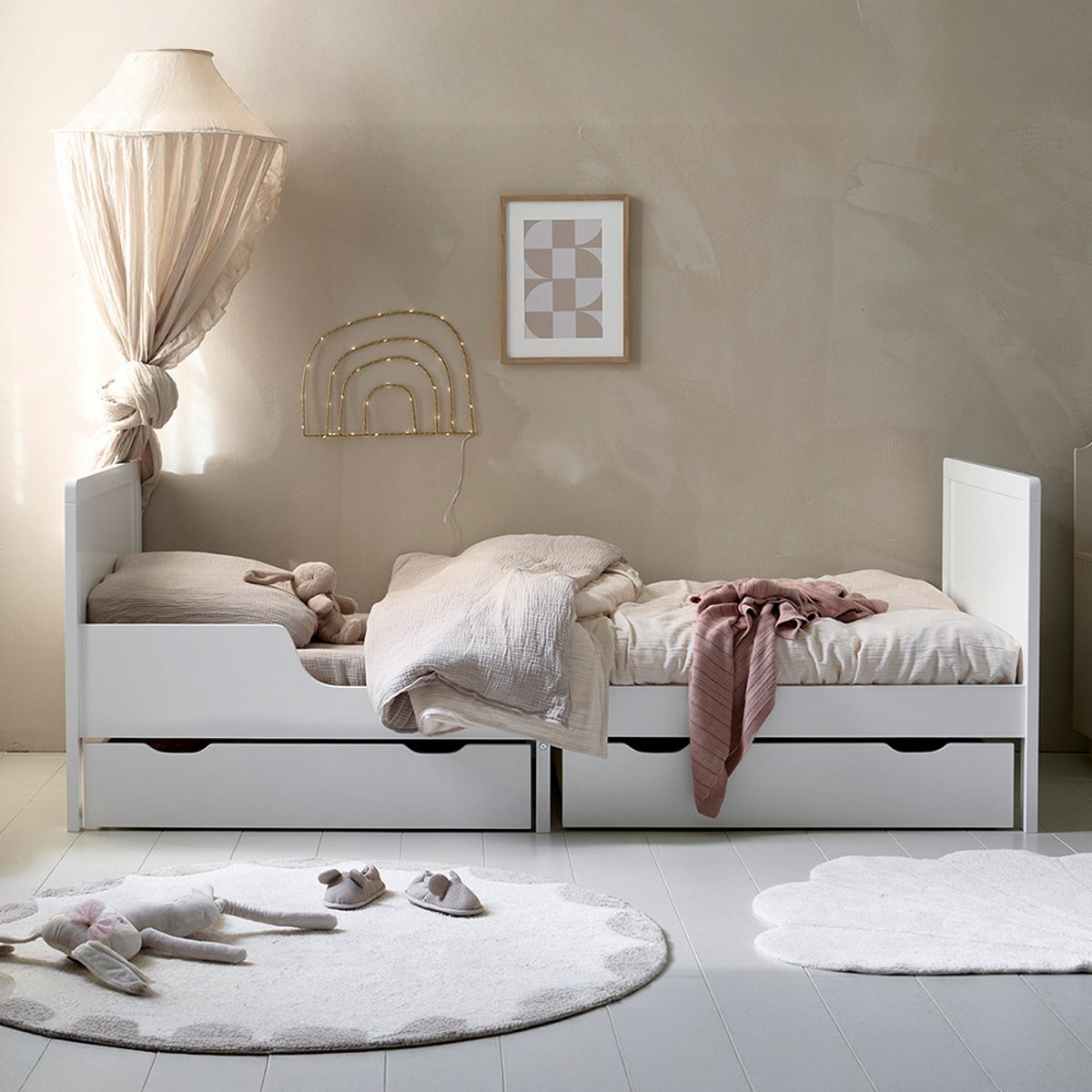 Lit extensible enfant BRUME blanc, PETITE AMELIE