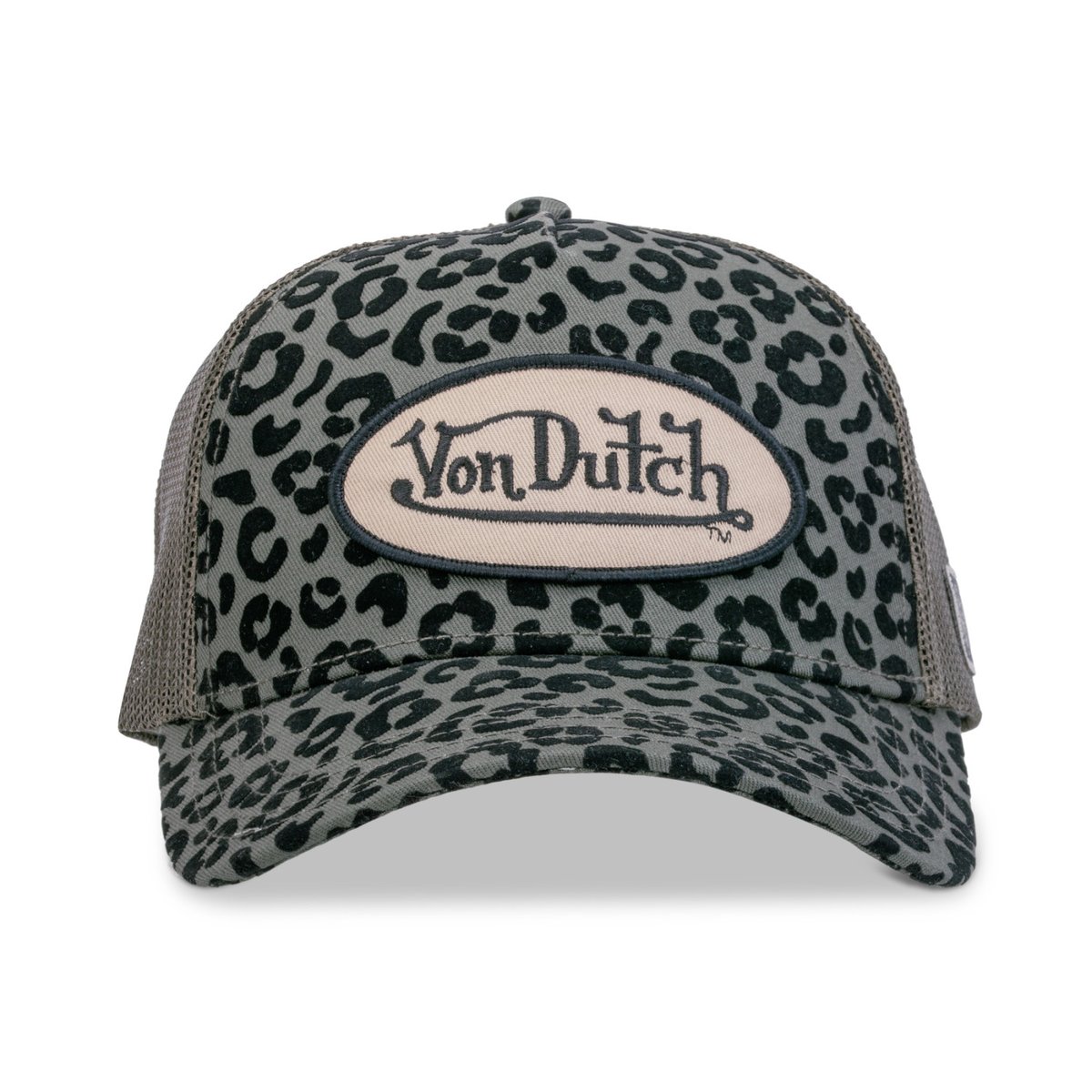Casquette trucker LEOPARD kaki/noir, VON DUTCH