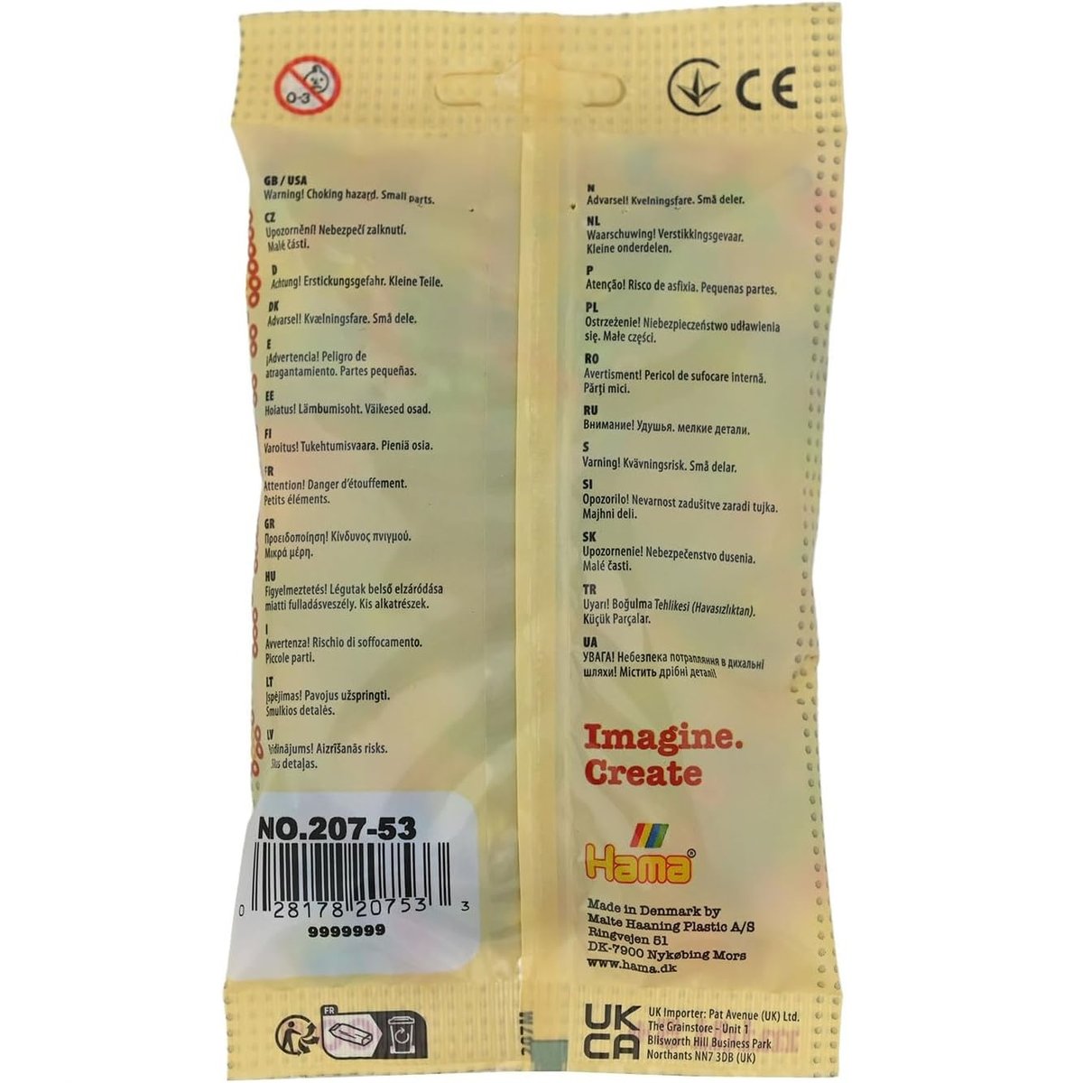 Sachet 1000 perles plastique Midi Transp mix beige, HAMA