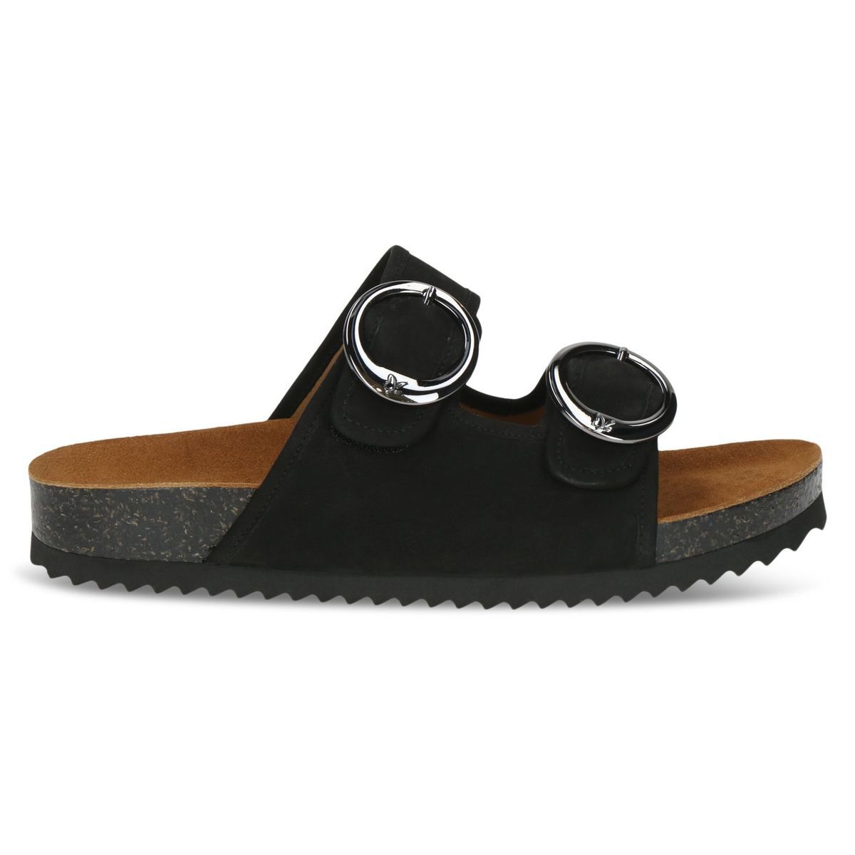 Mule en cuir noir nubuck, CAPRICE