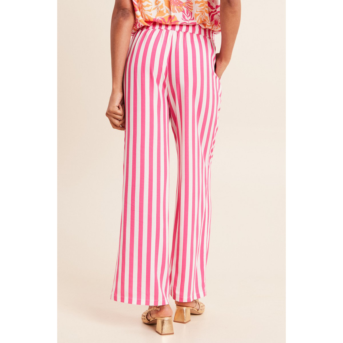 Pantalon fluide et large taille standard rose fushia, BREAL