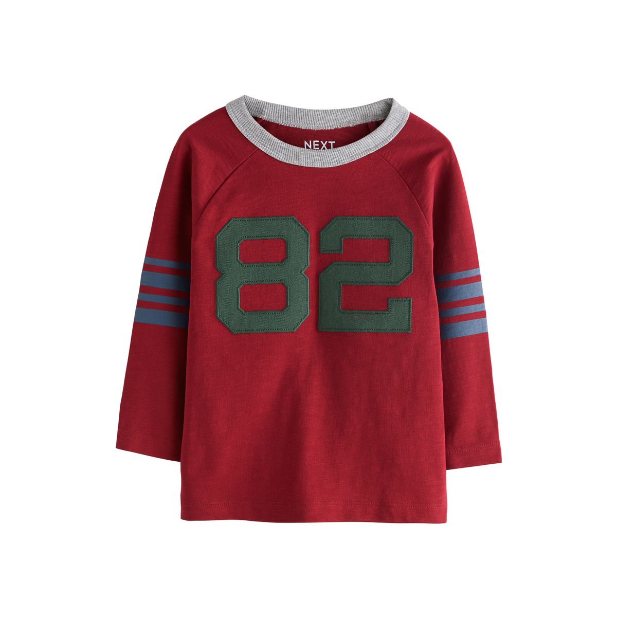 T-shirt à manches longues raglan, lot de 3 chemise universitaire rouge/grise, NEXT