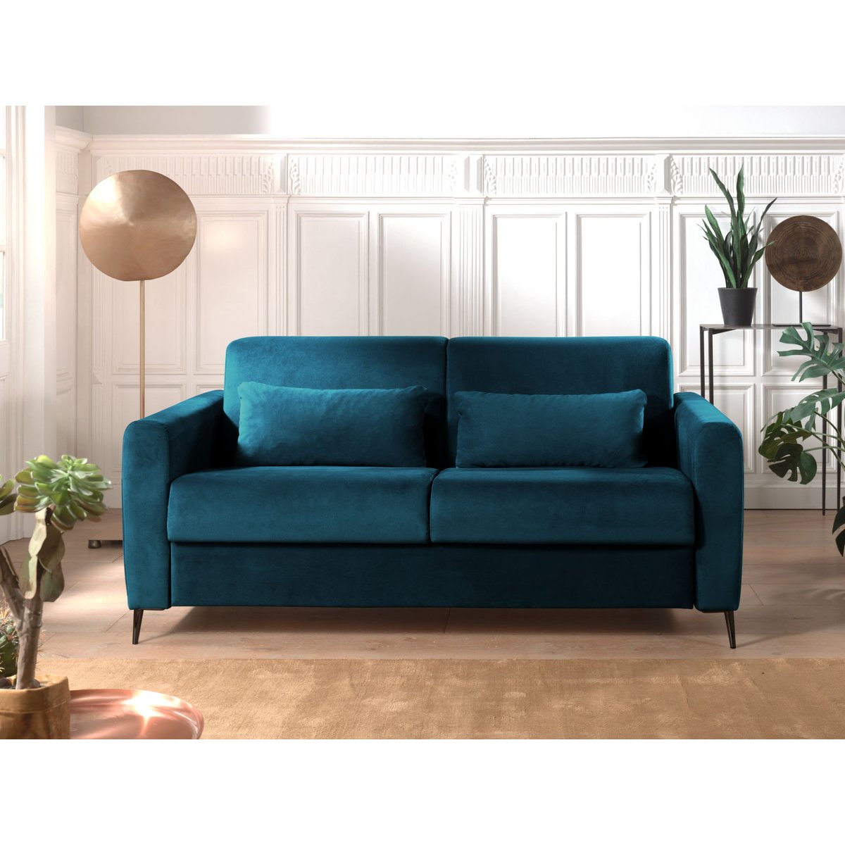 Lit - OWEN bleu canard, BEST MOBILIER