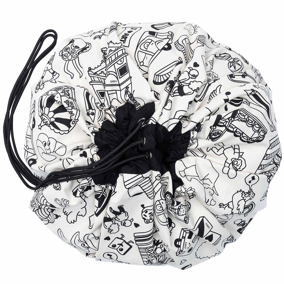 Sac à jouets 2 en 1 réversible Noomad Original noir, écru, PLAY&GO