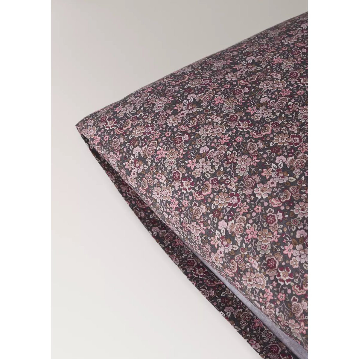 Taie d’oreiller 100 % coton floral 50 x 75 cm prune, MANGO HOME