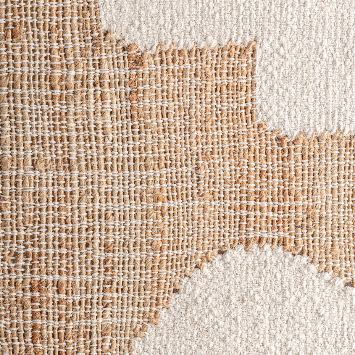 Tête de lit en jute style nordique naturel écru et bois marron, RECOLLECTION