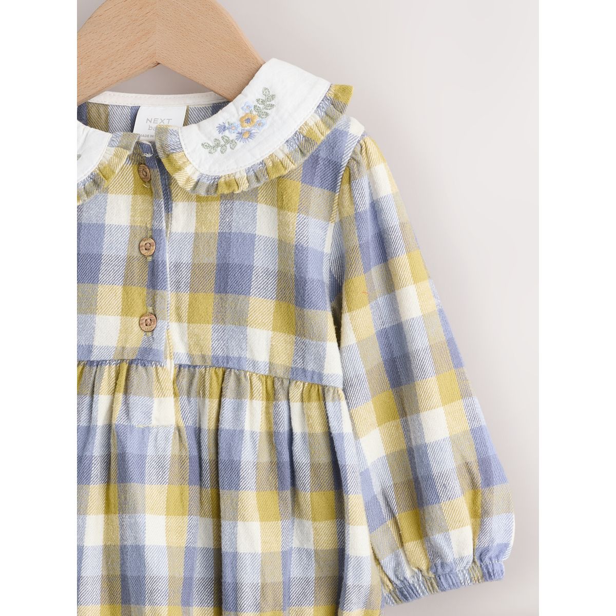 Barboteuse et collants bébé, 2 pièces vichy vert/jaune, NEXT