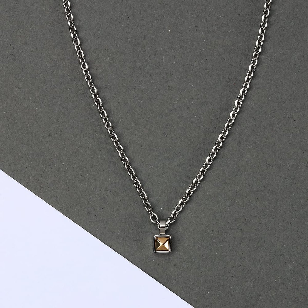 Collier en acier, cristaux, GOLD acier/or, MORELLATO