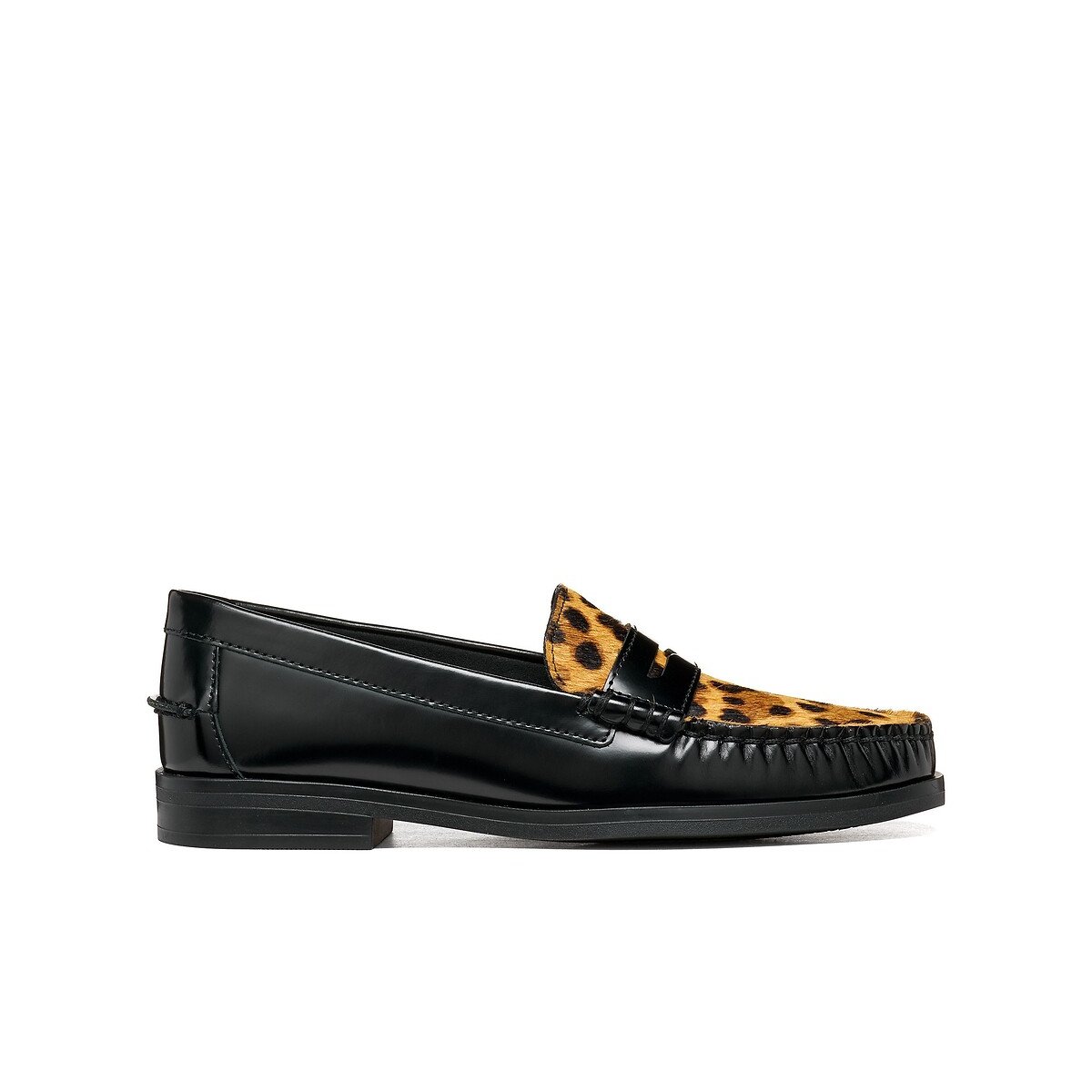 Mocassins en cuir, NOEMEN noir/marron, GEOX