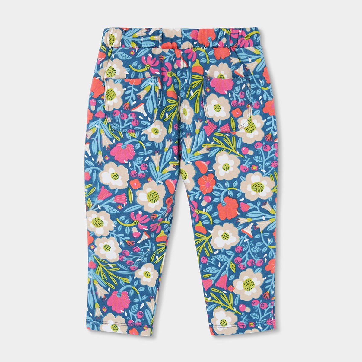 Pantalon fille en molleton imprimé fleurs multicolore, BOBOLI