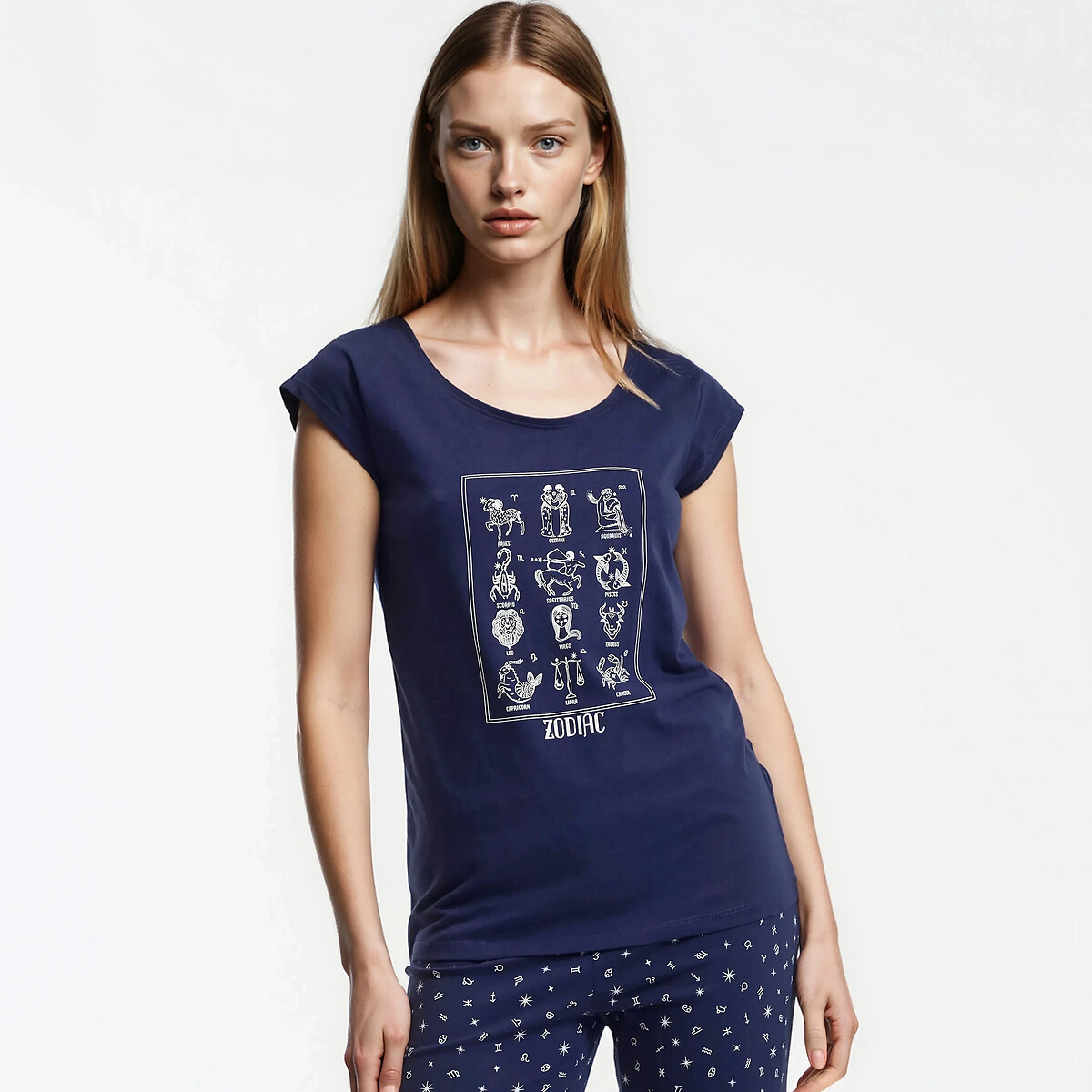Pyjama en coton, imprimé astral imprimé constellation, SO'HOME