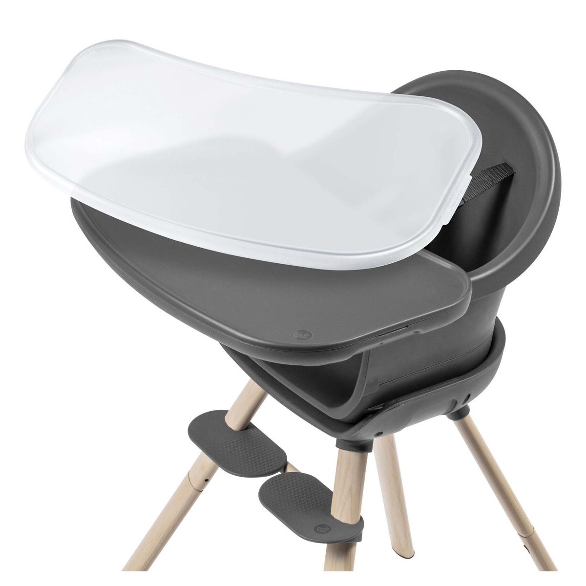 Chaise haute évolutive Moa, 8 en 1 (Chaise Haute/réhausseur/tabouret/bureau) gris foncé, MAXI COSI