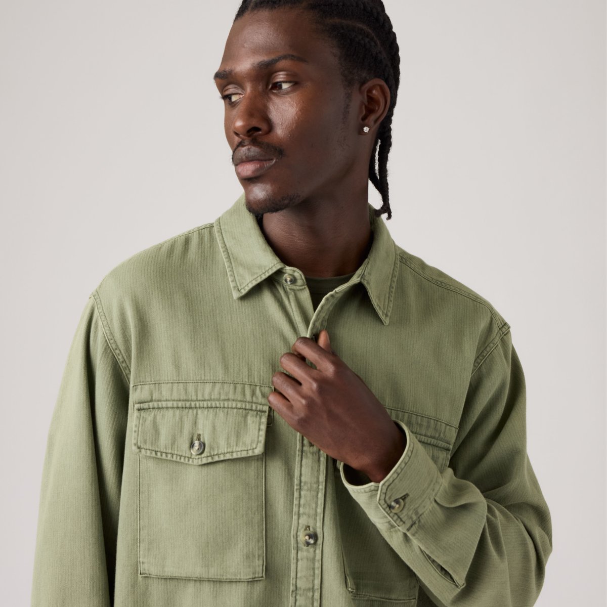 Chemise Waller Relaxed vert - waller olive wash, LEVI'S