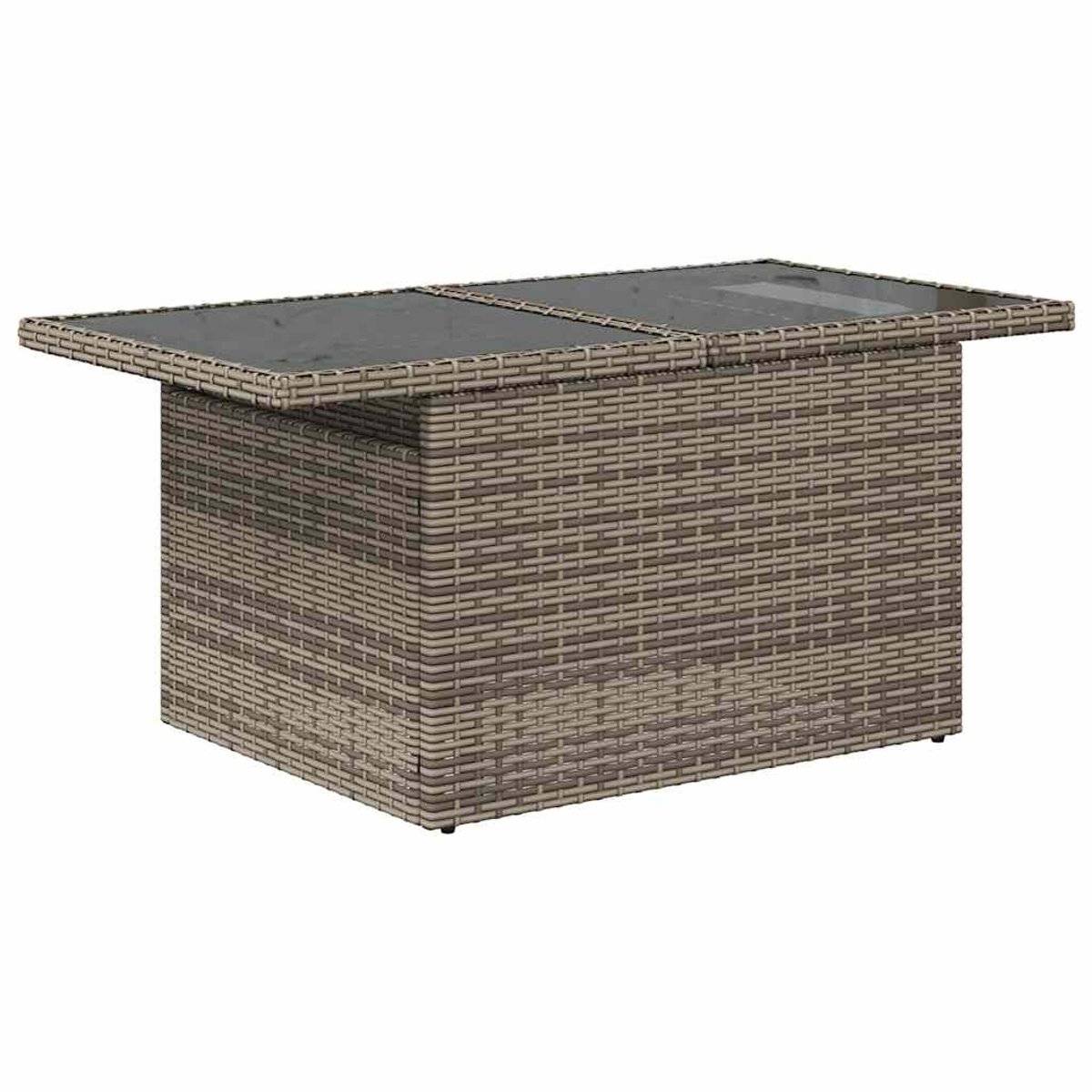 Table basse de jardin relevable avec plateau en verre gris, HOME MAISON